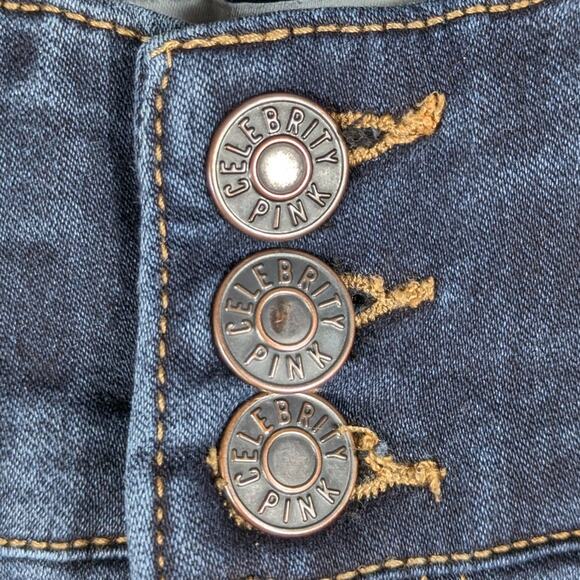 Celebrity Pink Jeans 16 Mid Rise Ankle Skinny Blue Stretch Denim Womens Pants - Picture 3 of 6